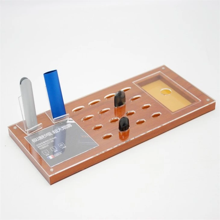 Wood Grain Acrylic Electronic Cigarette Display Rack Wood Grain Acrylic Electronic Cigarette Display Rack