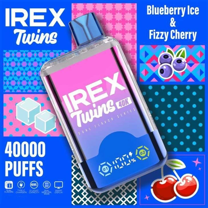 Blueberry Ice&Fizzy Cherry_IREX TWINS 40K Puffs Blueberry Ice&Fizzy Cherry_IREX TWINS 40K Puffs