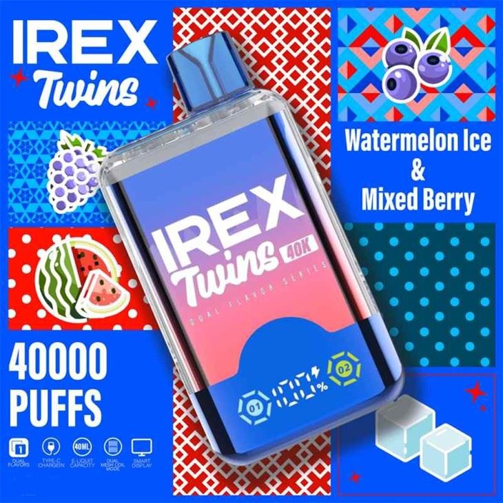 Watermelon Ice&Mixed Berry_IREX TWINS 40K Puffs