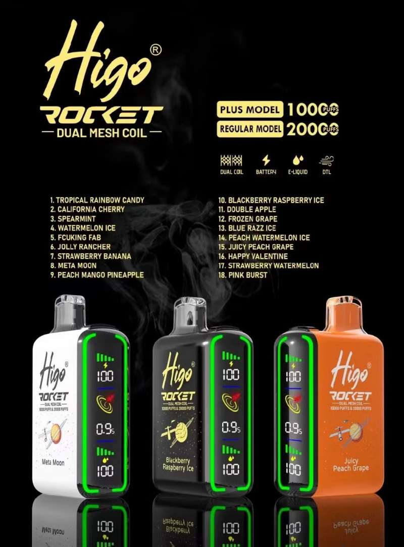 Higo-Rocket-10000-20000-Puff-E-Cigarette-Disposable-VapeHigo Rocket 20000 Higo-Rocket-10000-20000-Puff-E-Cigarette-Disposable-VapeHigo Rocket 20000
