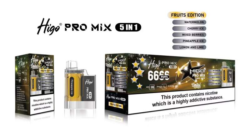 Vape-Suppliers-Originalhigo-PRO-Mix-666-Puffs-Electronic-Vape-Disposable-Vape-Pod-Prefilled-2-No-Leaking-9K-Puff-Bar-Mesh-Coil-Rechargeable-Wholesale Higo Pro Mix 6666 1