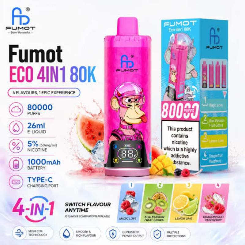 FUMOT ECO 4 In 1 80000 Puffs 26 FUMOT ECO 4 In 1 80000 Puffs 26